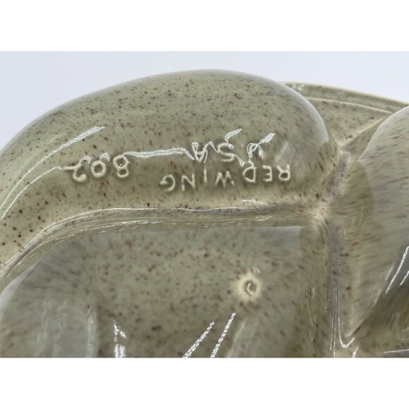 Red Wing USA 80S Vintage Green Relish Tray Oval Serving Dish Ceramic Mid-Century - Picture 3 of 7